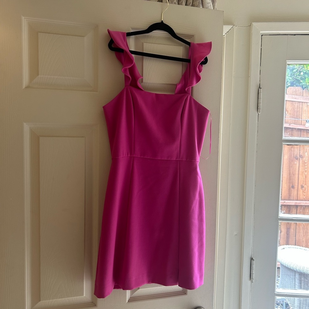 Pink Ruffle Strap Dress - French Connection - Picture 2 of 7
